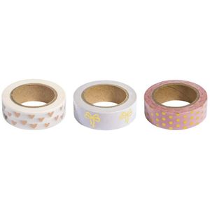 Produktbild für Washi-Tape Rayher 60893000 Foil, mit Glanzeffekt, rosa / gold
