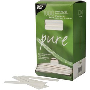 Zahnstocher Papstar 16701 pure, Spenderbox, 6,6 cm