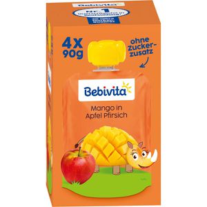 Fruchtpüree Bebivita Mango in Apfel Pfirsch, 100% Frucht