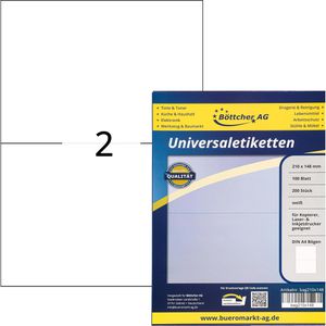 Produktbild für Universaletiketten Böttcher-AG Premium, selbstklebend, weiß