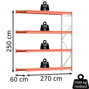 Produktbild für Anbauregal Regalwerk EMMA, 4 Holzböden