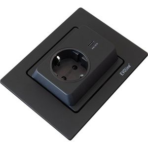 Produktbild für Einbausteckdose EVOline Spin, mit 2,5 m Kabel, klappbar