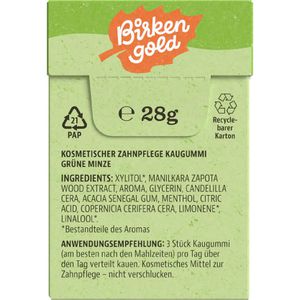 Produktbild für Kaugummis Birkengold Natur, Grüne Minze
