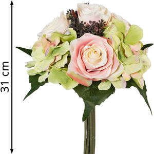 Produktbild für Kunstblume Creativ-green Rosen-Hortensienbouquet