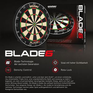 Produktbild für Dartscheibe WINMAU Blade 6 Dartboard, mit PDC Zertifizierung