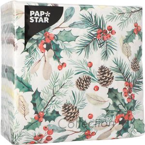 Produktbild für Servietten Papstar 37229 Mistletoe and Pinecone