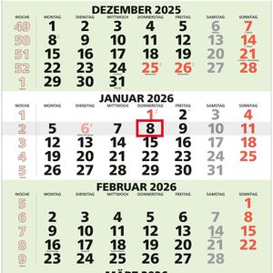 Produktbild für 4-Monatskalender Zettler 959 Recycling, mit Ferienübersicht