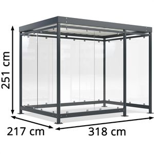 Produktbild für Personenunterstand WSM Köln K3 d/b BS, anthrazit, aus Metall