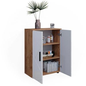 Produktbild für Badschrank Vicco Irma, mit 4 Füßen, weiß / eiche