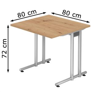 Produktbild für Schreibtisch Hammerbacher N-Serie, asteiche / silber