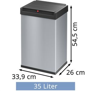 Produktbild für Mülleimer Hailo Big-Box Swing L, silber