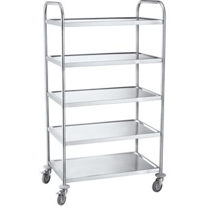 Servierwagen Böttcher-AG silber, aus Edelstahl