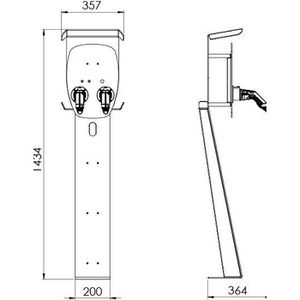 Produktbild für Standfuß Pracht Stele NGR9000 mit Wetterschutzdach