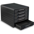 Schubladenbox cep 7-111, Smoove Confort, A4 Kunststoff, 5 Fächer, geschlossen, schwarz