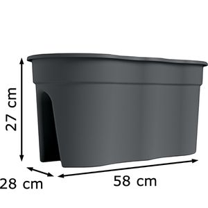 Produktbild für Blumenkasten KHW Flowerclip XL, anthrazit