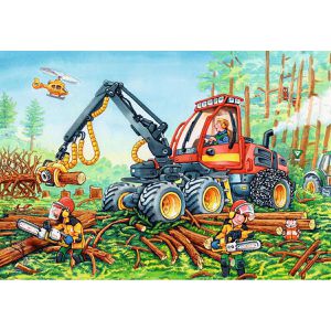 Produktbild für Puzzle Ravensburger 07802, Bagger und Waldtraktor