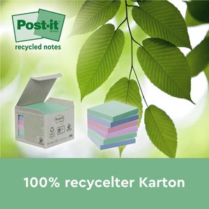 Produktbild für Haftnotizen Post-it Recycling Super Sticky, bunt