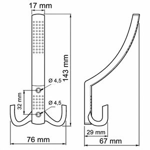 Produktbild für Garderobenhaken SO-TECH Jasmin, 108550, edelstahloptik matt