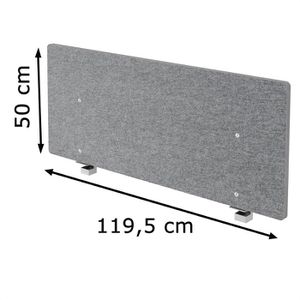 Produktbild für Tischtrennwand Hammerbacher Basic, grau
