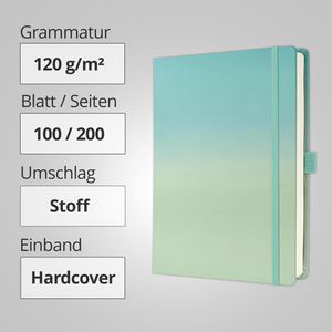 Produktbild für Notizbuch Sigel Jolie Gradient Sea, JB102, Stoff Hardcover