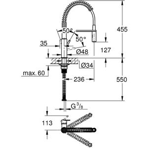 Produktbild für Küchenarmatur GROHE Get 30361000, chrom