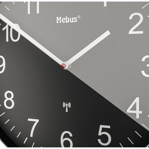 Produktbild für Wanduhr Mebus 14120, Aluminium, analog, Funkuhr