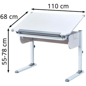 Produktbild für Kinderschreibtisch Inter-Link Studare, aus Holz / Metall, weiß