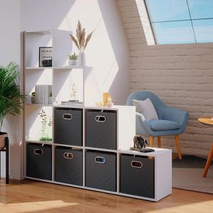 Produktbild für Bücherregal Vicco 53602, weiß, mit 6 Faltboxen