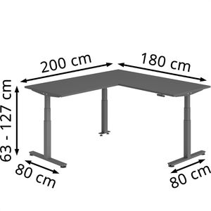 Produktbild für Schreibtisch Hammerbacher XDSMW, graphit / graphit