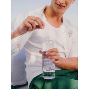 Produktbild für Trinkflasche waterdrop Clear, mit Neoprenhülle
