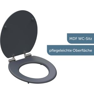 Produktbild für WC-Sitz Schütte Spirit Grau 80102, oval, aus Holz