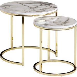 Beistelltisch Wohnling WL6.252, weiß, aus Holz / Metall