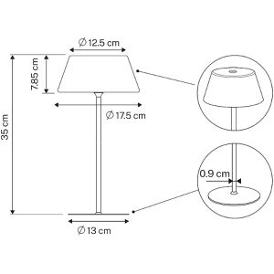 Produktbild für Tischlampe Unilux Loompa, schwarz-weiß mit LED