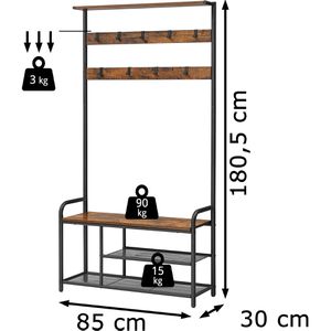 Produktbild für Garderobenständer Vasagle HSR409B01, schwarz