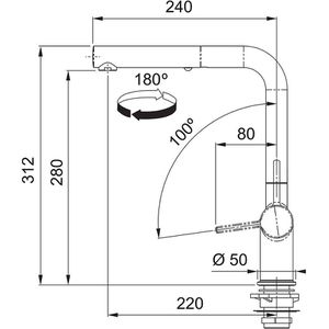 Produktbild für Küchenarmatur Franke Active L 115.0653.379, chrom