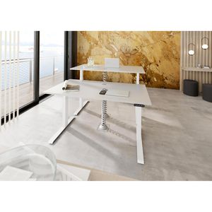 Produktbild für Schreibtisch Hammerbacher XDKB 16, lichtgrau / weiß