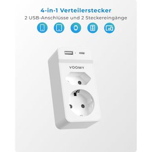 Produktbild für Steckdosenadapter Voomy Split X2S, mit Überspannungsschutz