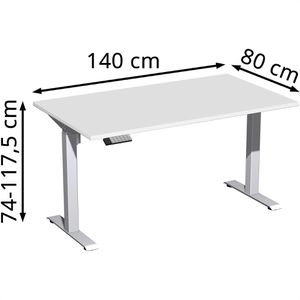 Produktbild für Schreibtisch Geramöbel Elevate Home, lichtgrau / silber