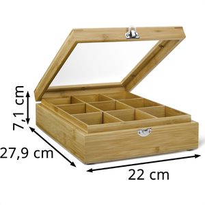 Produktbild für Teebox Bredemeijer TB009BN, für Teebeutel, natur, aus Bambus
