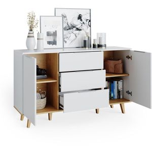 Produktbild für Sideboard Vicco Nautica, aus Hoz, weiß / eiche