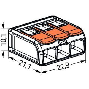 Produktbild für Verbindungsklemme Wago Compact, 221-613/995-008, 3 Leiter