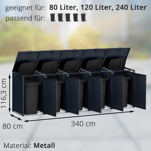 Produktbild für Mülltonnenbox Metzler MMB-1-5X-AN, Metall