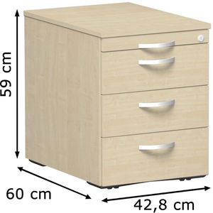 Produktbild für Rollcontainer Geramöbel Flex, aus Holz, ahorn