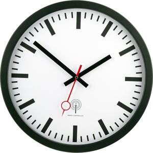 Wanduhr Eurotime 56861-05, Aluminium, analog, Funkuhr