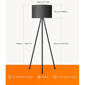 Produktbild für Stehlampe Tomons LP03001 schwarz, 148 cm