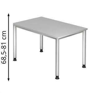 Schreibtisch Hammerbacher H-Serie, lichtgrau / silber