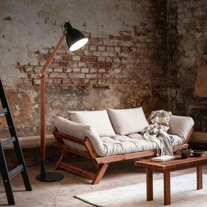 Produktbild für Stehlampe Fabas-Luce Sveva, schwarz/braun, 180 cm
