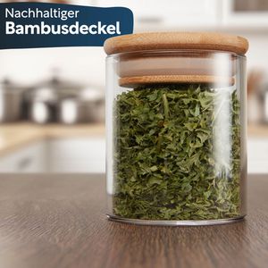 Produktbild für Gewürzgläser Clidor aus Glas, mit Bambusdeckel