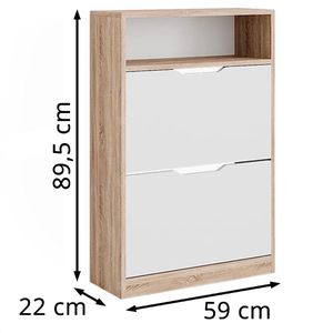 Produktbild für Schuhschrank Vicco Luca, sonoma eiche / weiß