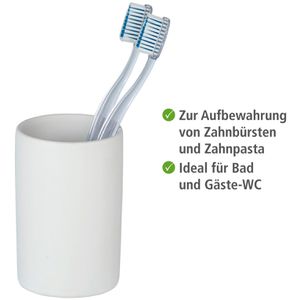 Produktbild für Zahnputzbecher Wenko Polaris, weiß, aus Keramik